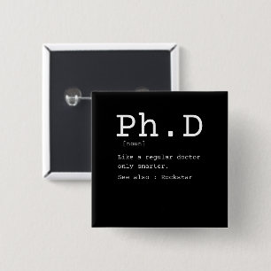 PhD-definitionsfilosofi doktor-läraren var lustig Knapp
