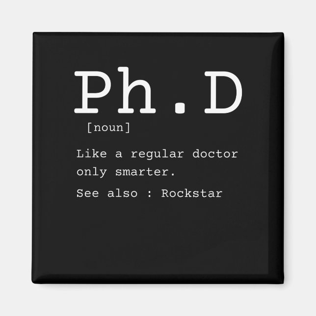PhD-definitionsfilosofi doktor-läraren var lustig Magnet (Framsidan)