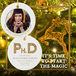 PhD Degree Doctorate Keepsaké Gift-julfoto Julgransprydnad Keramik