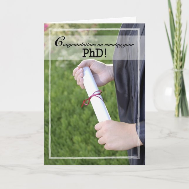 PHD Degree Studenten Grattiss, Diploma Kort (Framsida)