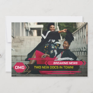 PhD Doctorate Breaking TV News Studentfest Inbjudningar