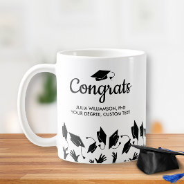 PhD Doktorat Degree Studenten Gift Gratulerar Grad Kaffemugg
