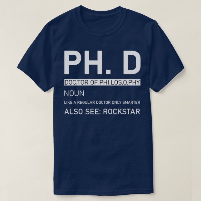 PhD-filosofi 5 T Shirt (Design framsida)