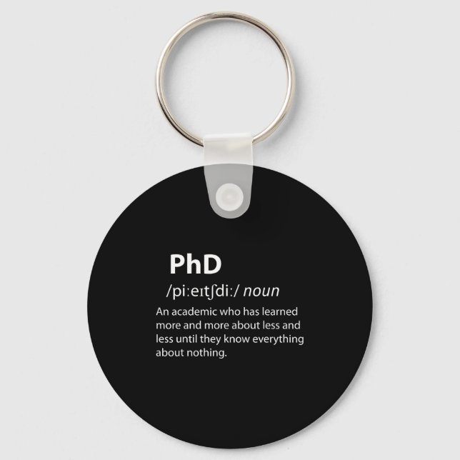 Phd funny dictionary definition doctorate student nyckelring (Framsida)