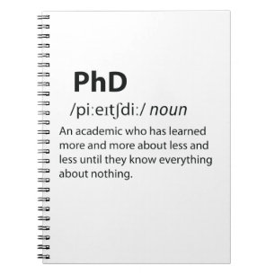 PhD Funny ordlistedefinition Anteckningsbok