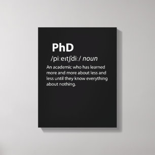 PhD Funny ordlistedefinition Canvastryck