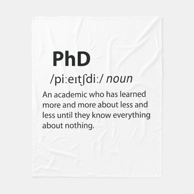 PhD Funny ordlistedefinition Fleecefilt (Framsidan)