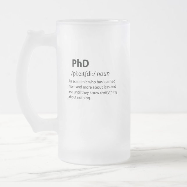 PhD Funny ordlistedefinition Frostat Ölglas (Vänster)