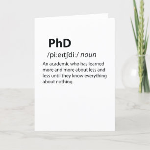 PhD Funny ordlistedefinition Helgkort