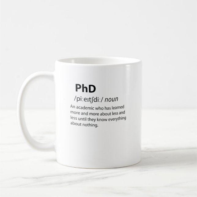 PhD Funny ordlistedefinition Kaffemugg (Vänster)