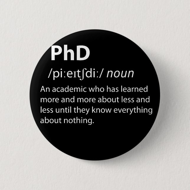 PhD Funny ordlistedefinition Knapp (Framsida)
