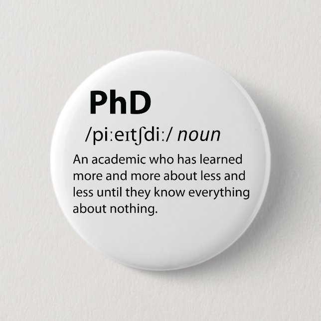 PhD Funny ordlistedefinition Knapp (Framsida)
