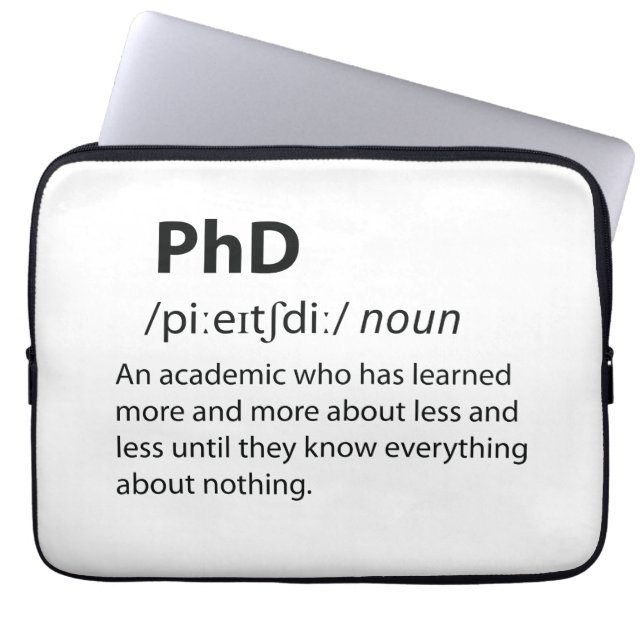 PhD Funny ordlistedefinition Laptop Fodral (Framsidan)