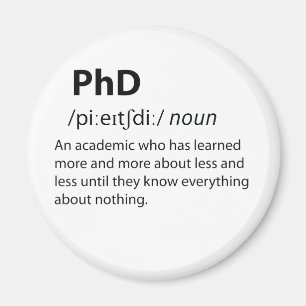 PhD Funny ordlistedefinition Magnet