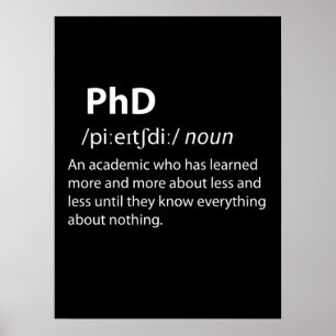PhD Funny ordlistedefinition Poster