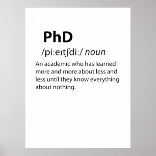 PhD Funny ordlistedefinition Poster