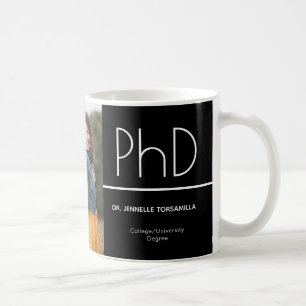 PhD grad Black White Studenten Photo Keepsak Kaffemugg