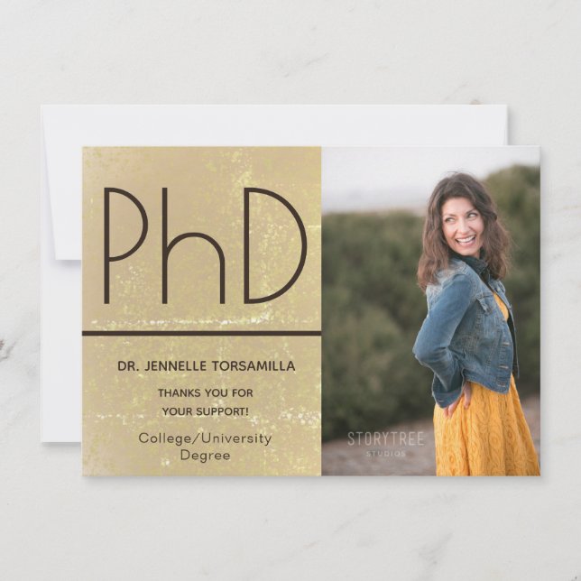 PhD-grad Guld Brown Studenten-meddelande Meddelande (Framsida)