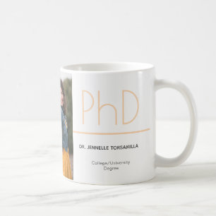 PhD-grad Vit Cream Grått Studenten Foto Kaffemugg