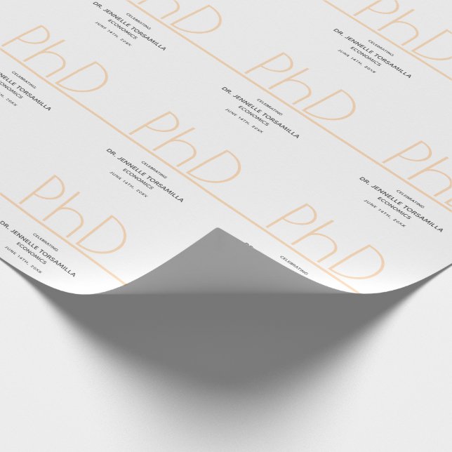 PhD grad Vit Cream Grått-Studentfest Presentpapper (Hörn)