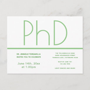 PhD grad Vit Grönt, Studentfest Vykort