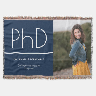 PhD-gradens blått vitt foto i Studenten Filt