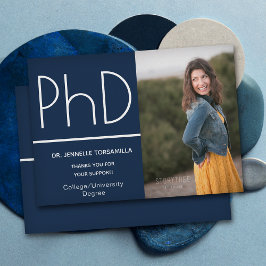 PhD-gradens fotomeddelande blå vit Meddelande