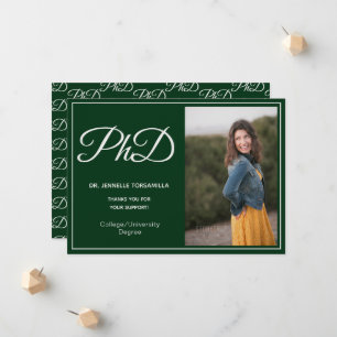 PhD-gradens Grönt Fotoskriptmeddelande Meddelande