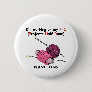 PhD i handarbete Knapp