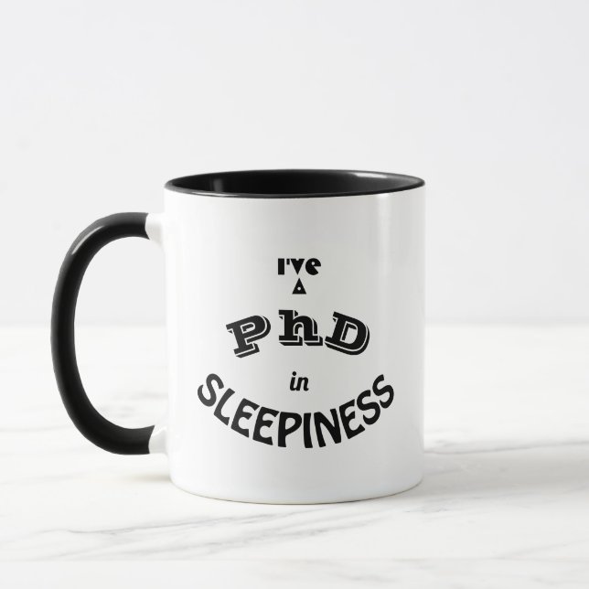 PhD in Sleepiness Postdoc in Coffee Funny Mug Mugg (Vänster)