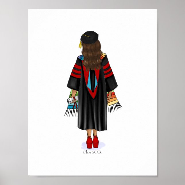 PhD Latina Student med Anpassningsbar Class Year Poster (Framsidan)