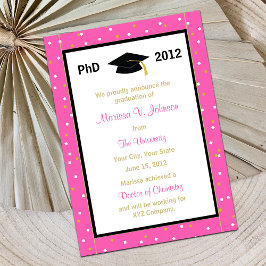 PhD Rosa Confetti för doktorandanmälan Meddelande