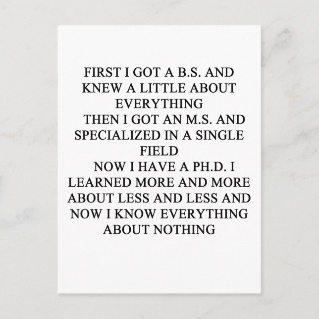 PHD-skämt Vykort (Framsida)