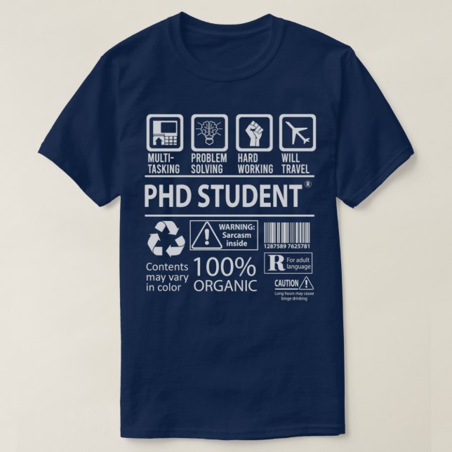 Phd Student 5 T Shirt (Design framsida)