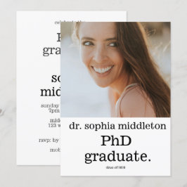 PhD Student - enkelt fotomodernt teckensnitt Inbjudningar