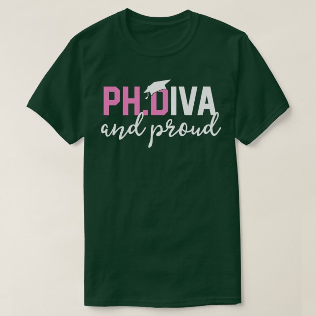 PhD Student ger Tees PhD Diva och T Shirt (Design framsida)