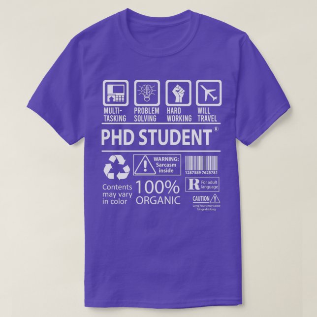 Phd Student Multitasking Job Gift Item T Shirt (Design framsida)
