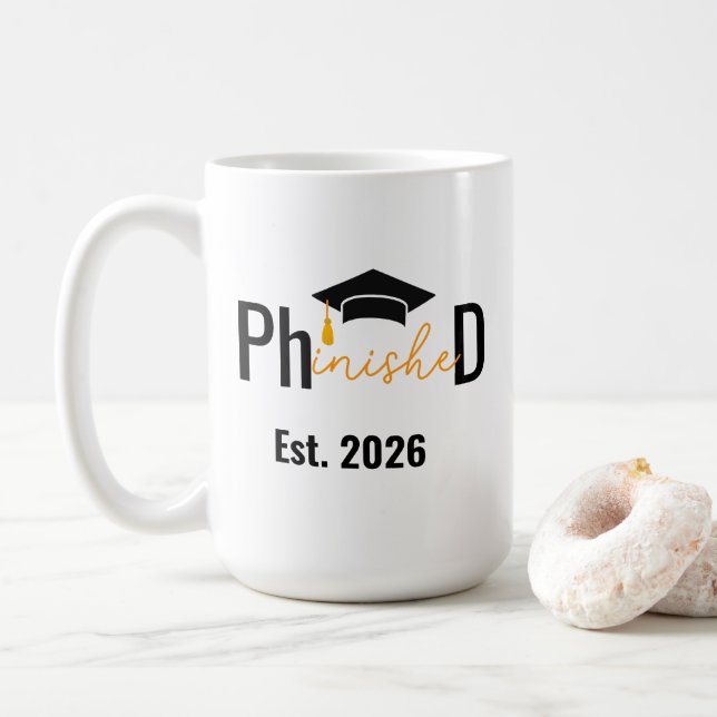 PHD Student Phinish Funny Studentfest Kaffemugg (Med munk)