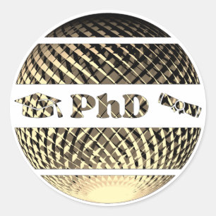 PhD studenten guld Runt Klistermärke