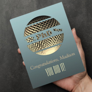 PhD studenten-hälsningskort guld platinum Vykort