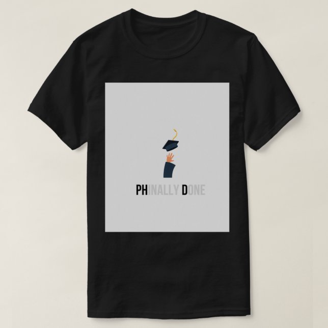 Phd studenten-presenten har gjorts med bild t shirt (Design framsida)