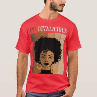 PhDivalicious doktorate Studenten Black Afro T Shirt