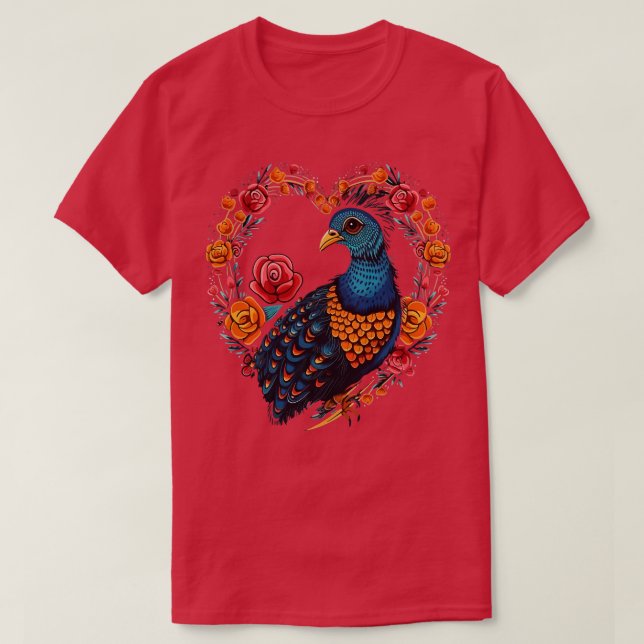 Pheasant Alla hjärtans dag T Shirt (Design framsida)