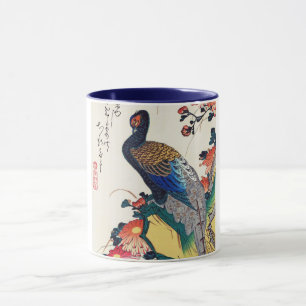 Pheasant and chrysanthemum, Hiroshige, Ukiyo-e Mugg