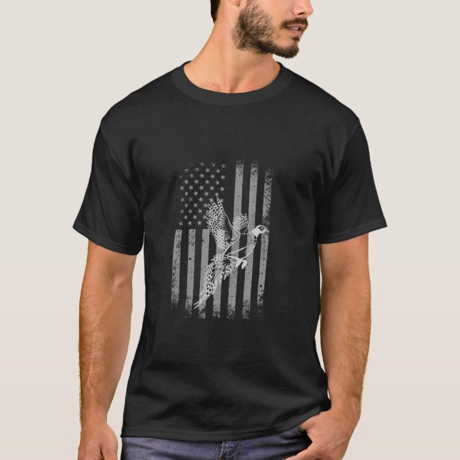 Pheasant Bird Hunter American Flagga Pheasant Hunt T Shirt (Framsida)