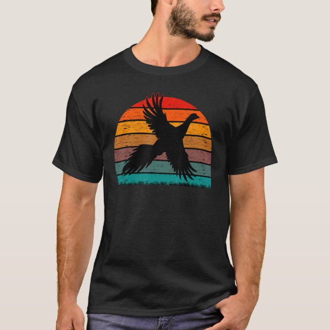Pheasant Bird Hunting Distressed Vintage Hunter T Shirt (Framsida)