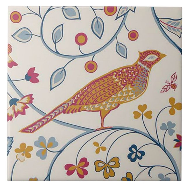 Pheasant Bird, William Morris Kakelplatta (Framsidan)