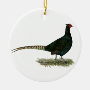 Pheasant Black Tupp Julgransprydnad Keramik
