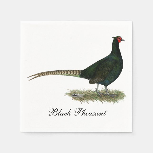 Pheasant Black Tupp Pappersservett (Framsidan)