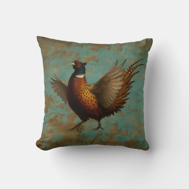 Pheasant cushion - Pheasant strutting his stuff! Kudde (Framsida)